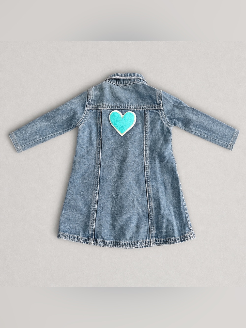 Kids Blue Denim Jeans with Heart Patch